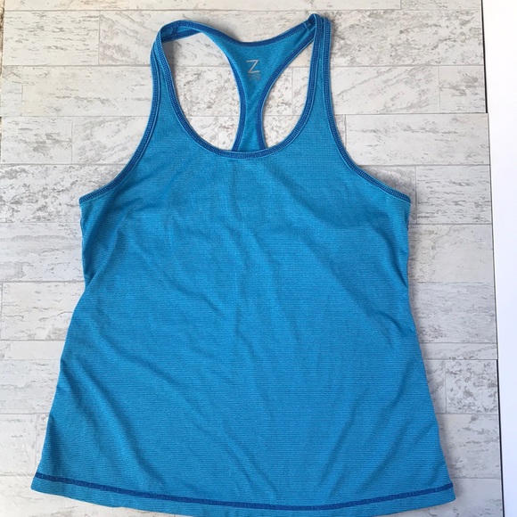 Zella Tops - Blue striped Zella workout tank top, size M